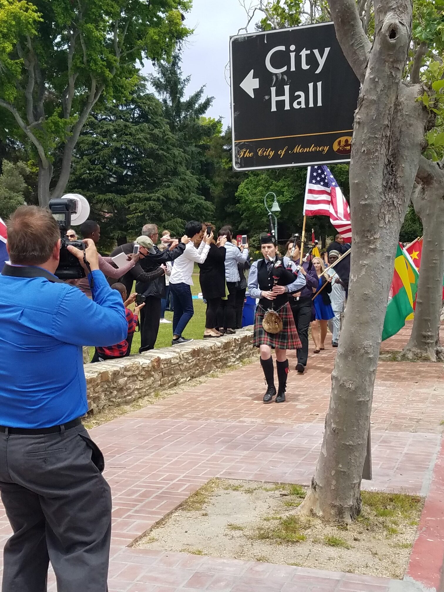 Bagpiping in Monterey